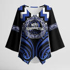 Aotearoa Ngati Tuwharetoa Personalised Kimono Sleeve Blouse Maori Iwi Poutama Puhoro Tattoo