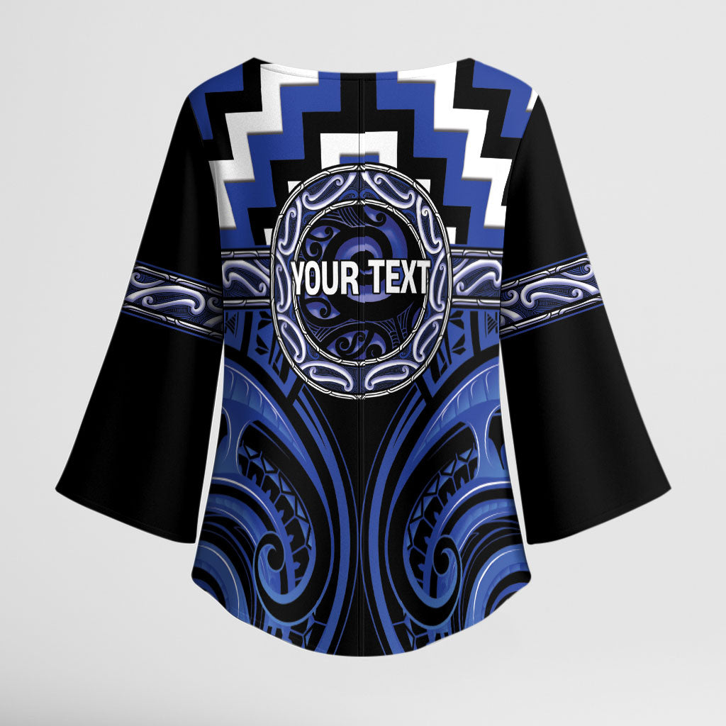 Aotearoa Ngati Tuwharetoa Personalised Kimono Sleeve Blouse Maori Iwi Poutama Puhoro Tattoo