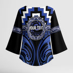 Aotearoa Ngati Tuwharetoa Personalised Kimono Sleeve Blouse Maori Iwi Poutama Puhoro Tattoo