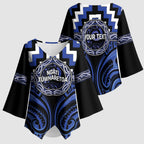 Aotearoa Ngati Tuwharetoa Personalised Kimono Sleeve Blouse Maori Iwi Poutama Puhoro Tattoo
