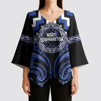 Aotearoa Ngati Tuwharetoa Personalised Kimono Sleeve Blouse Maori Iwi Poutama Puhoro Tattoo
