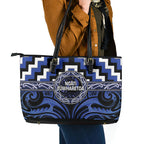 Aotearoa Ngati Tuwharetoa Leather Tote Bag Maori Iwi Poutama Puhoro Tattoo
