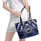 Aotearoa Ngati Tuwharetoa Leather Tote Bag Maori Iwi Poutama Puhoro Tattoo