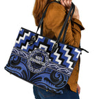 Aotearoa Ngati Tuwharetoa Leather Tote Bag Maori Iwi Poutama Puhoro Tattoo