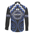 Aotearoa Ngati Tuwharetoa Personalised Long Sleeve Button Shirt Maori Iwi Poutama Puhoro Tattoo