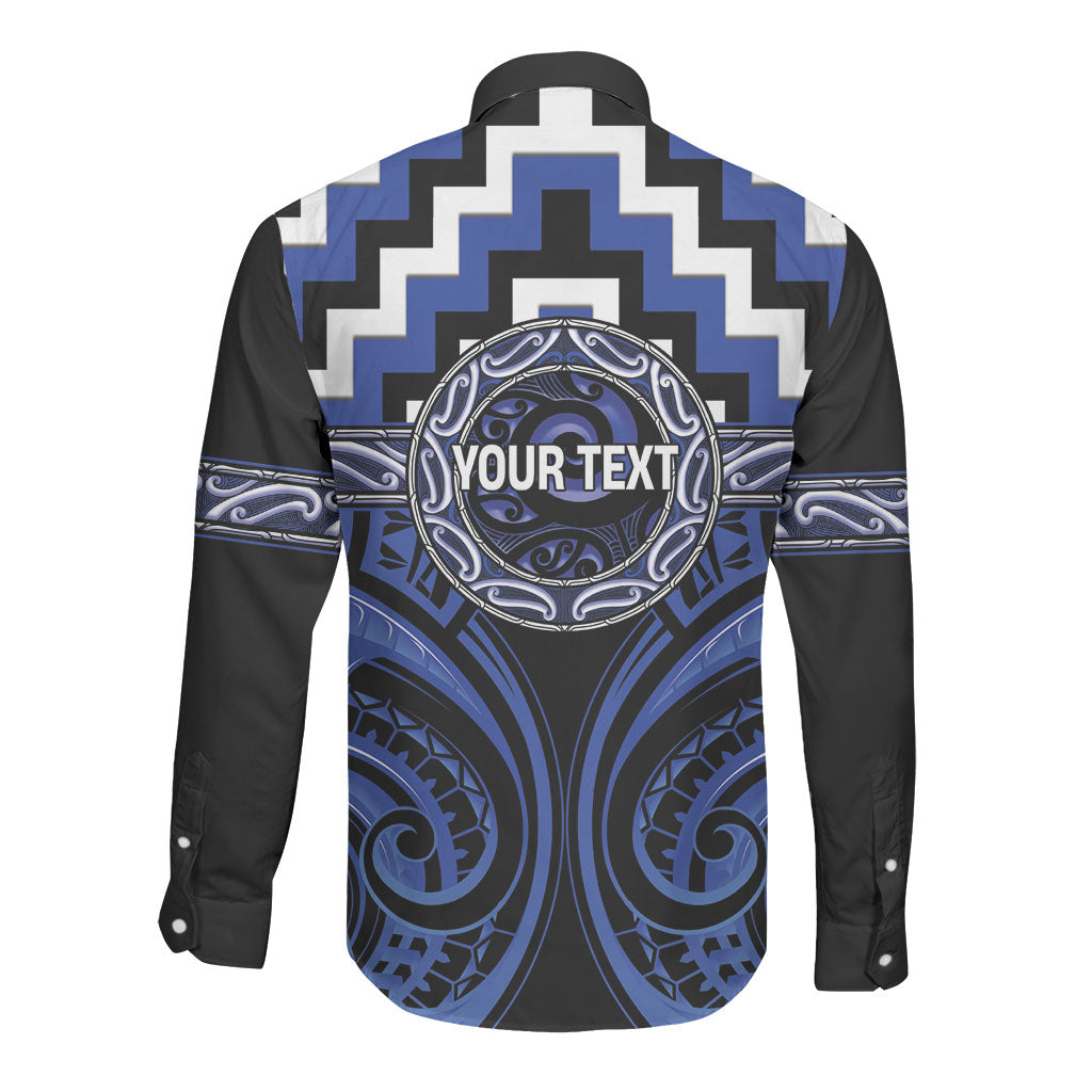 Aotearoa Ngati Tuwharetoa Personalised Long Sleeve Button Shirt Maori Iwi Poutama Puhoro Tattoo