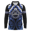 Aotearoa Ngati Tuwharetoa Personalised Long Sleeve Polo Shirt Maori Iwi Poutama Puhoro Tattoo