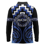 Aotearoa Ngati Tuwharetoa Personalised Long Sleeve Polo Shirt Maori Iwi Poutama Puhoro Tattoo
