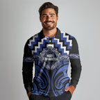 Aotearoa Ngati Tuwharetoa Personalised Long Sleeve Polo Shirt Maori Iwi Poutama Puhoro Tattoo