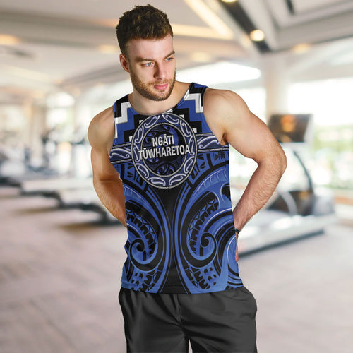Aotearoa Ngati Tuwharetoa Personalised Men Tank Top Maori Iwi Poutama Puhoro Tattoo