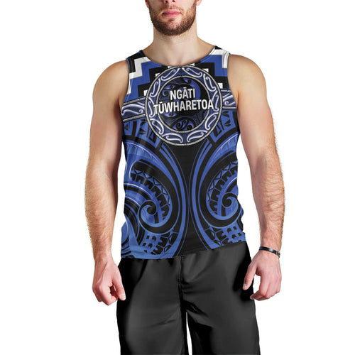 Aotearoa Ngati Tuwharetoa Personalised Men Tank Top Maori Iwi Poutama Puhoro Tattoo