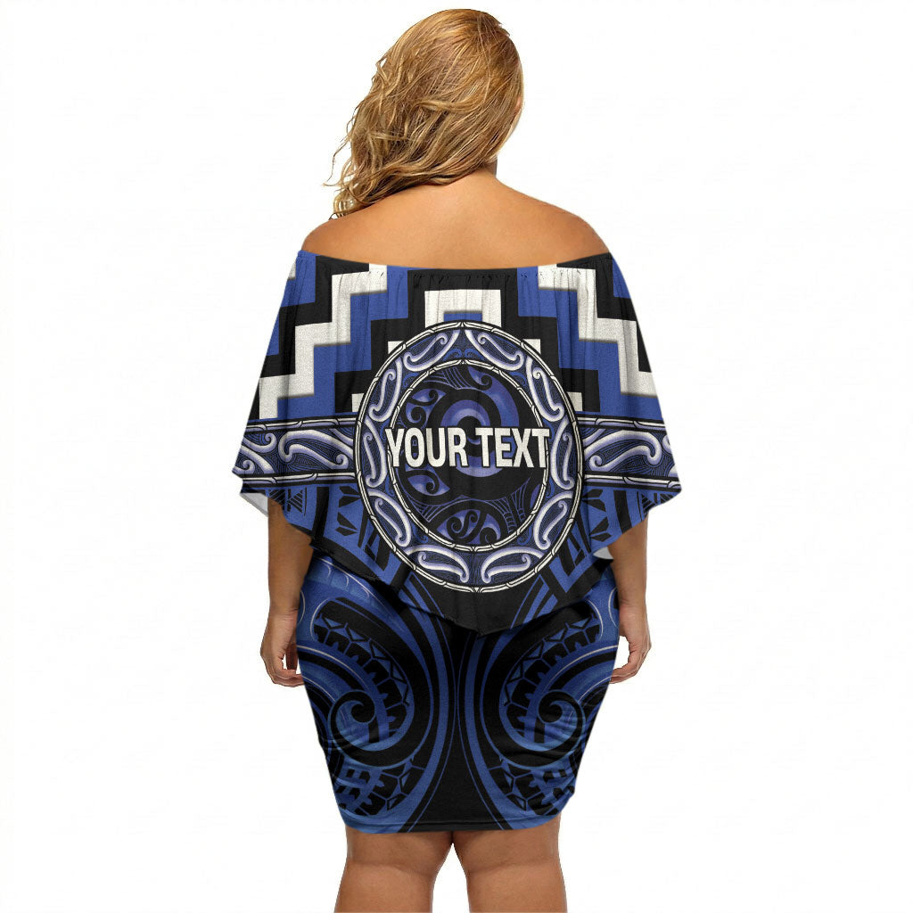 Aotearoa Ngati Tuwharetoa Personalised Off Shoulder Short Dress Maori Iwi Poutama Puhoro Tattoo