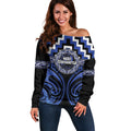 Aotearoa Ngati Tuwharetoa Personalised Off Shoulder Sweater Maori Iwi Poutama Puhoro Tattoo