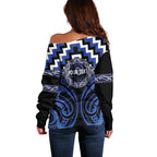 Aotearoa Ngati Tuwharetoa Personalised Off Shoulder Sweater Maori Iwi Poutama Puhoro Tattoo