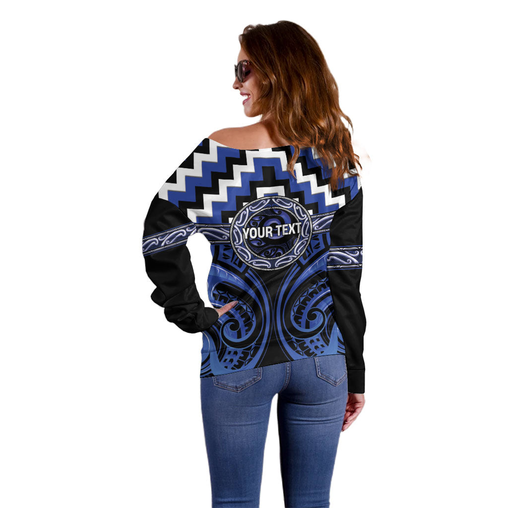 Aotearoa Ngati Tuwharetoa Personalised Off Shoulder Sweater Maori Iwi Poutama Puhoro Tattoo