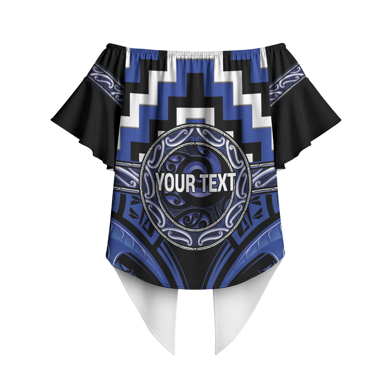 Aotearoa Ngati Tuwharetoa Personalised Off Shoulder Wrap Waist Top Maori Iwi Poutama Puhoro Tattoo