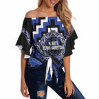Aotearoa Ngati Tuwharetoa Personalised Off Shoulder Wrap Waist Top Maori Iwi Poutama Puhoro Tattoo