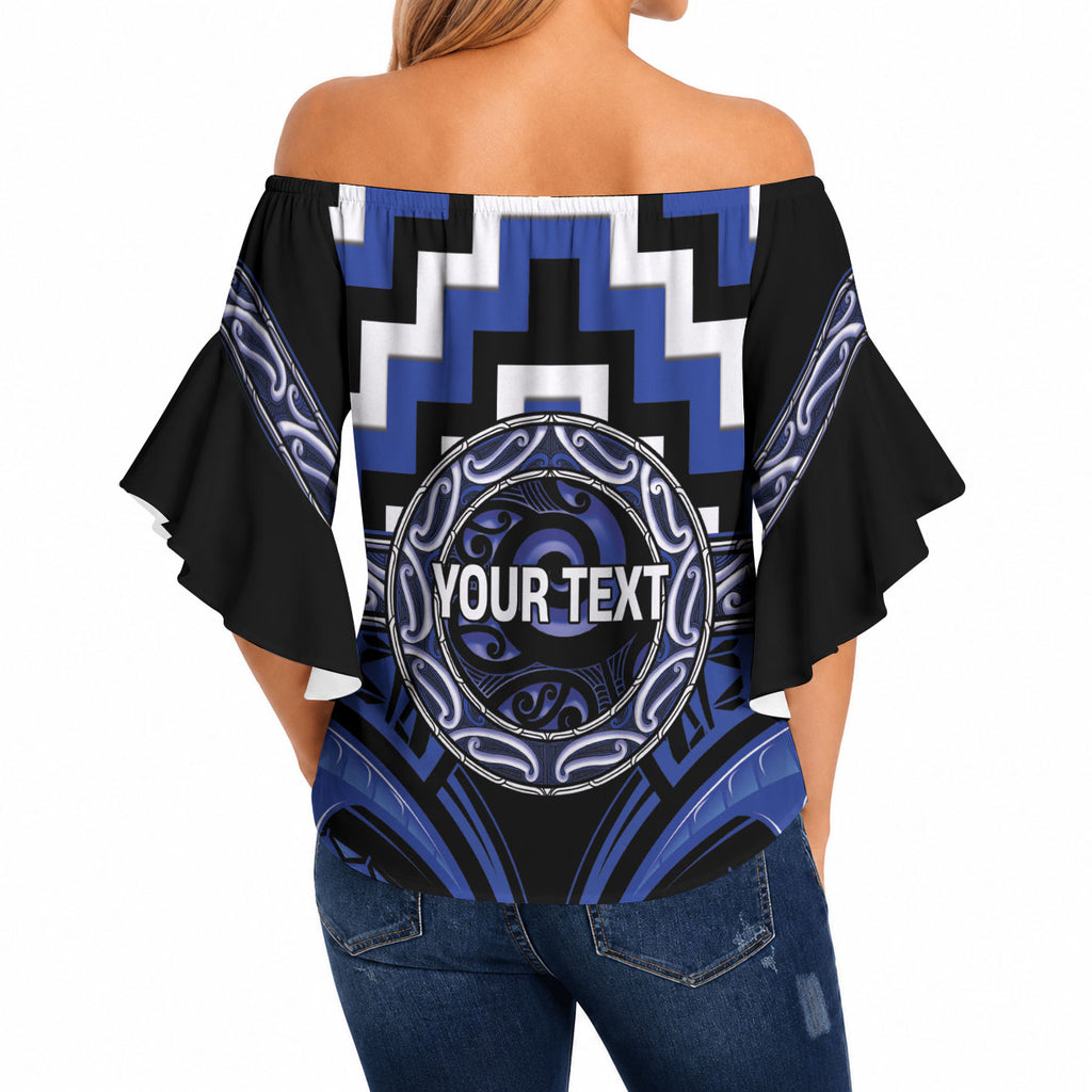 Aotearoa Ngati Tuwharetoa Personalised Off Shoulder Wrap Waist Top Maori Iwi Poutama Puhoro Tattoo
