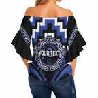 Aotearoa Ngati Tuwharetoa Personalised Off Shoulder Wrap Waist Top Maori Iwi Poutama Puhoro Tattoo