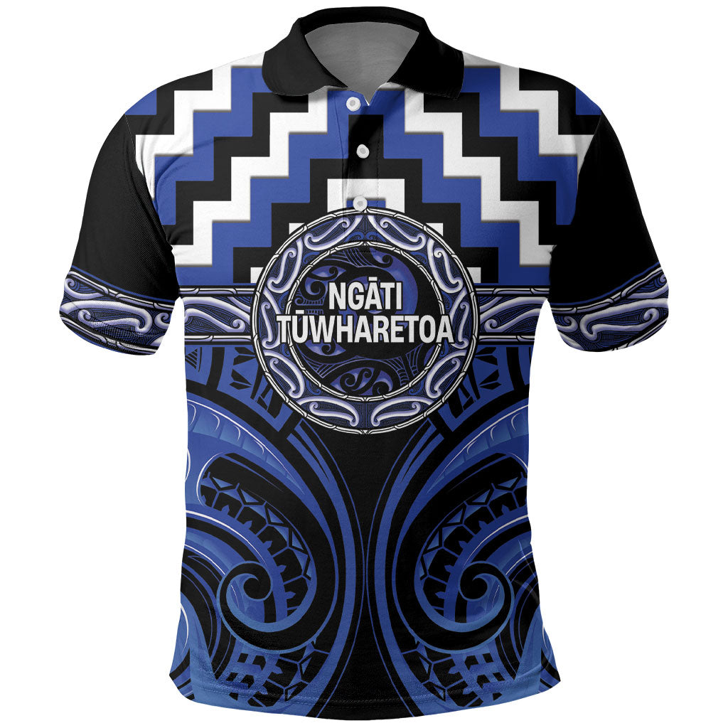 Aotearoa Ngati Tuwharetoa Personalised Polo Shirt Maori Iwi Poutama Puhoro Tattoo