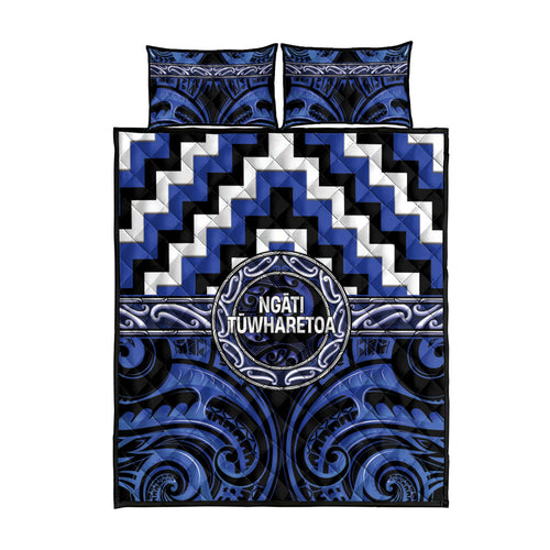 Aotearoa Ngati Tuwharetoa Quilt Bed Set Maori Iwi Poutama Puhoro Tattoo