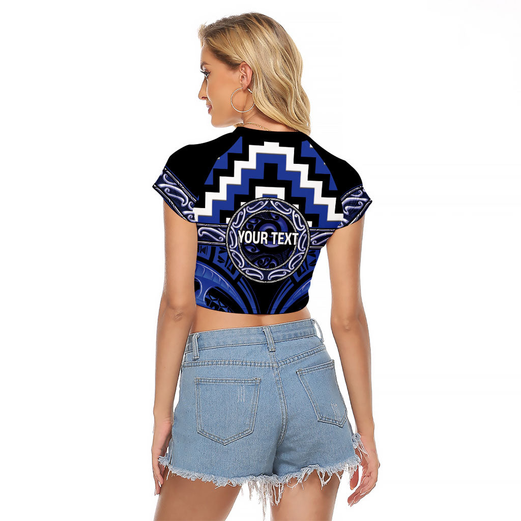 Aotearoa Ngati Tuwharetoa Personalised Raglan Cropped T Shirt Maori Iwi Poutama Puhoro Tattoo