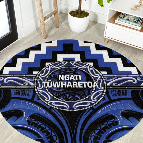 Aotearoa Ngati Tuwharetoa Round Carpet Maori Iwi Poutama Puhoro Tattoo