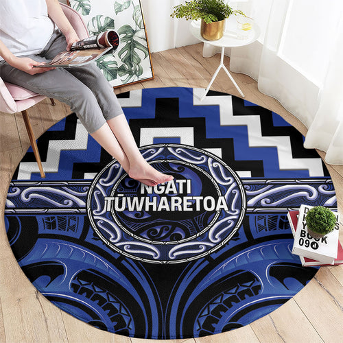 Aotearoa Ngati Tuwharetoa Round Carpet Maori Iwi Poutama Puhoro Tattoo