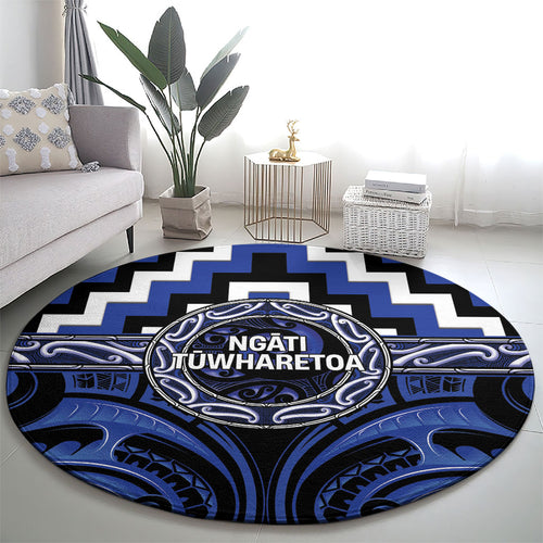 Aotearoa Ngati Tuwharetoa Round Carpet Maori Iwi Poutama Puhoro Tattoo