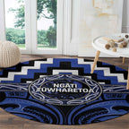 Aotearoa Ngati Tuwharetoa Round Carpet Maori Iwi Poutama Puhoro Tattoo