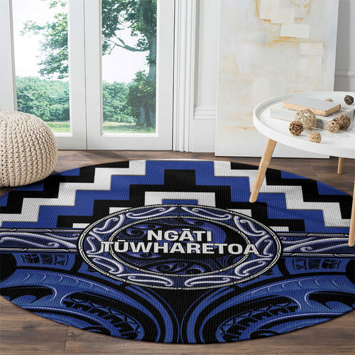 Aotearoa Ngati Tuwharetoa Round Carpet Maori Iwi Poutama Puhoro Tattoo