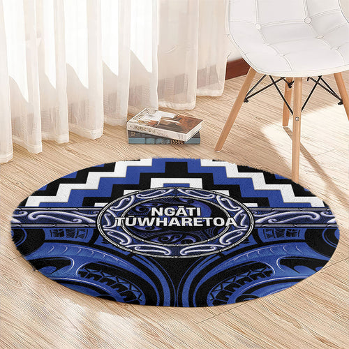 Aotearoa Ngati Tuwharetoa Round Carpet Maori Iwi Poutama Puhoro Tattoo