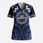 Aotearoa Ngati Tuwharetoa Personalised Scrub Top Maori Iwi Poutama Puhoro Tattoo