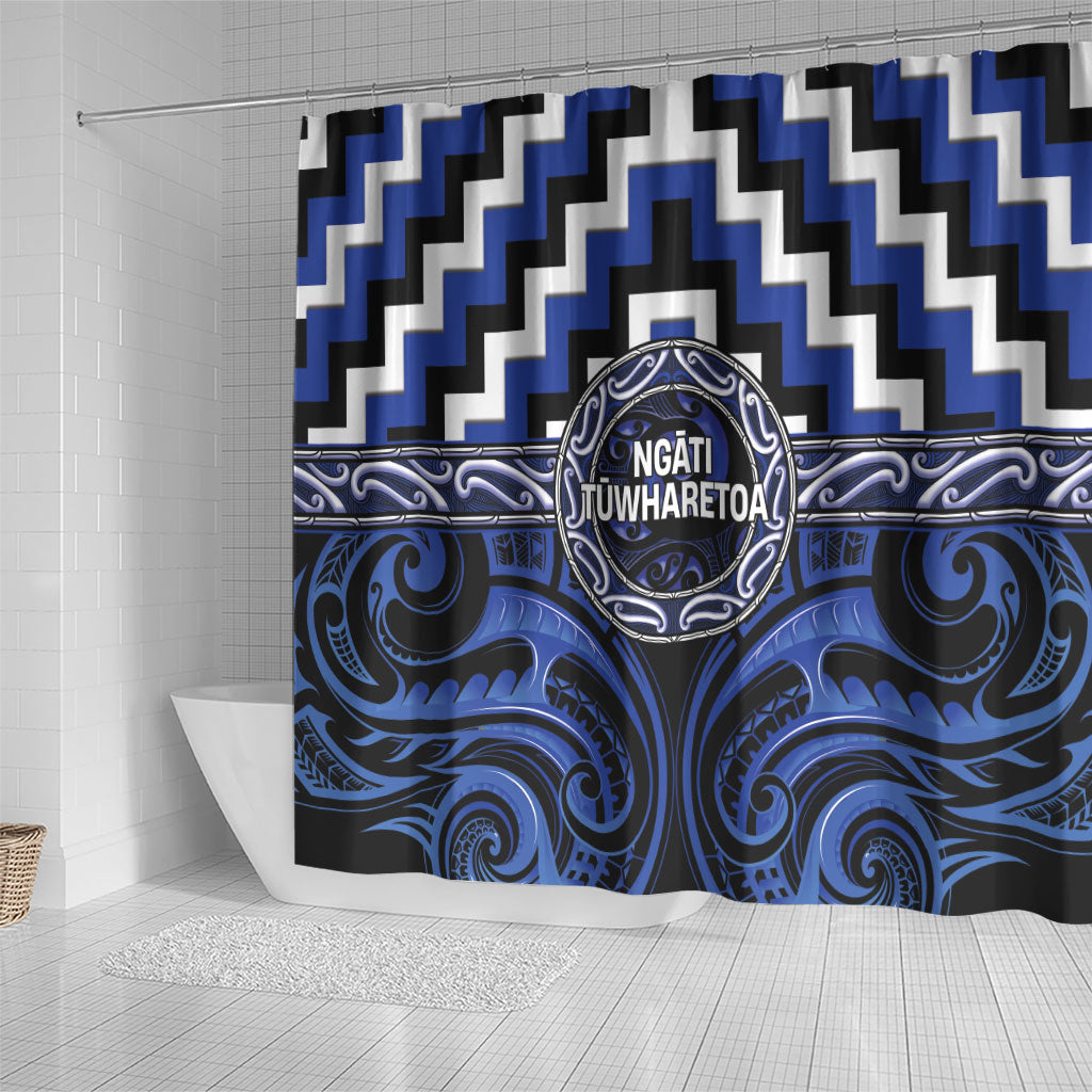 Aotearoa Ngati Tuwharetoa Shower Curtain Maori Iwi Poutama Puhoro Tattoo