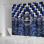 Aotearoa Ngati Tuwharetoa Shower Curtain Maori Iwi Poutama Puhoro Tattoo