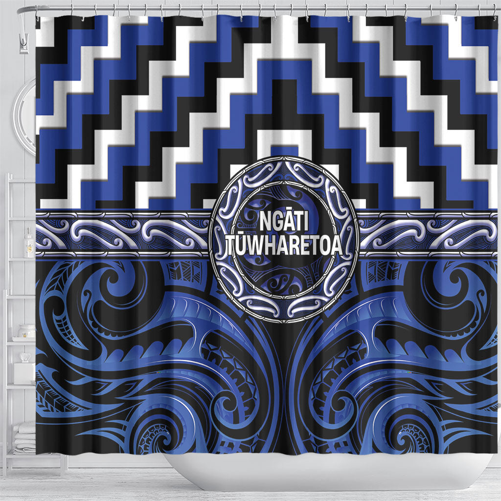 Aotearoa Ngati Tuwharetoa Shower Curtain Maori Iwi Poutama Puhoro Tattoo