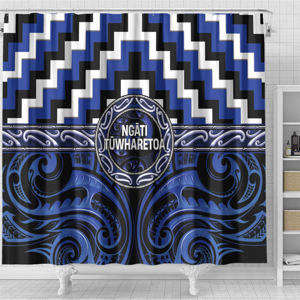 Aotearoa Ngati Tuwharetoa Shower Curtain Maori Iwi Poutama Puhoro Tattoo