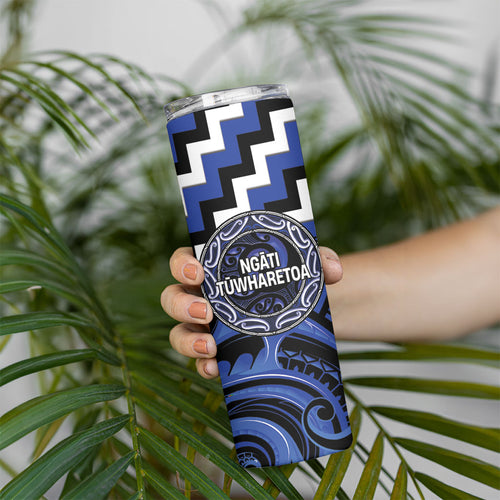 Aotearoa Ngati Tuwharetoa Personalised Skinny Tumbler Maori Iwi Poutama Puhoro Tattoo