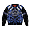 Aotearoa Ngati Tuwharetoa Personalised Sleeve Zip Bomber Jacket Maori Iwi Poutama Puhoro Tattoo