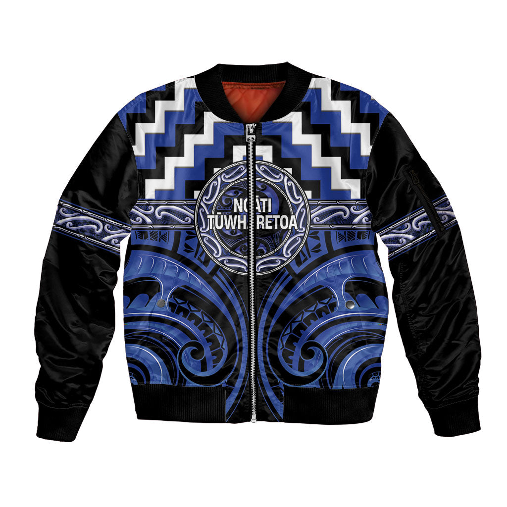 Aotearoa Ngati Tuwharetoa Personalised Sleeve Zip Bomber Jacket Maori Iwi Poutama Puhoro Tattoo