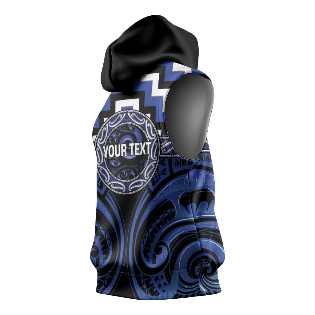 Aotearoa Ngati Tuwharetoa Personalised Sleeveless Hoodie Maori Iwi Poutama Puhoro Tattoo