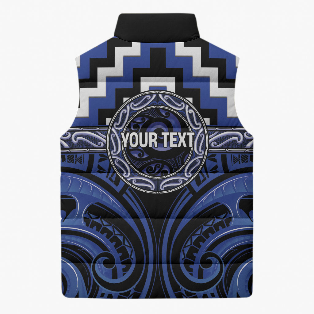 Aotearoa Ngati Tuwharetoa Personalised Sleeveless Puffer Jacket Maori Iwi Poutama Puhoro Tattoo