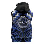 Aotearoa Ngati Tuwharetoa Personalised Sleeveless Zip Hoodie Maori Iwi Poutama Puhoro Tattoo