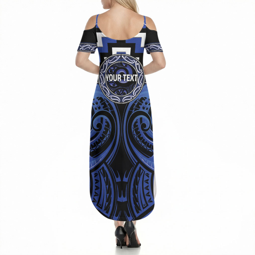 Aotearoa Ngati Tuwharetoa Personalised Summer Maxi Dress Maori Iwi Poutama Puhoro Tattoo