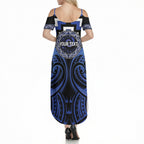 Aotearoa Ngati Tuwharetoa Personalised Summer Maxi Dress Maori Iwi Poutama Puhoro Tattoo