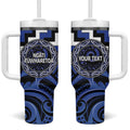 Aotearoa Ngati Tuwharetoa Personalised Tumbler With Handle Maori Iwi Poutama Puhoro Tattoo