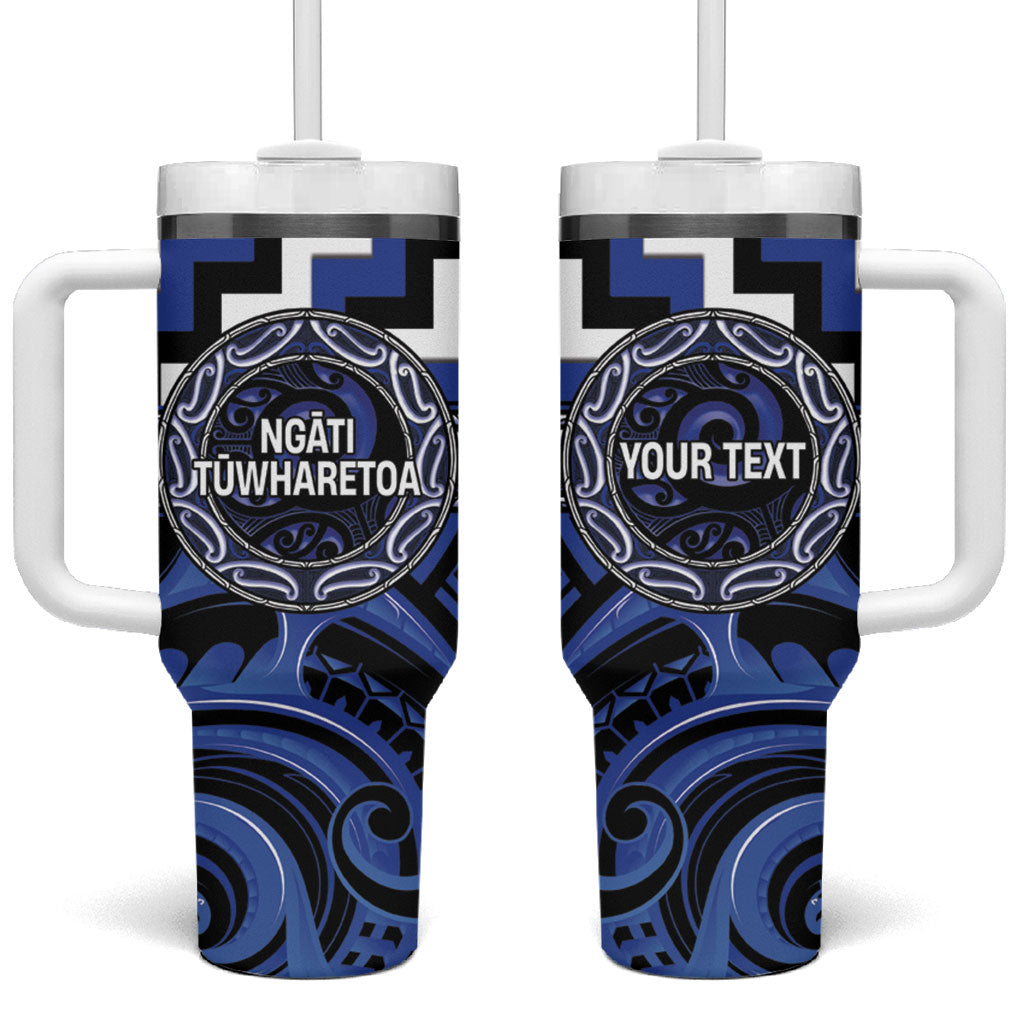 Aotearoa Ngati Tuwharetoa Personalised Tumbler With Handle Maori Iwi Poutama Puhoro Tattoo