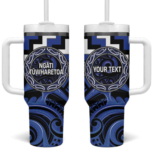 Aotearoa Ngati Tuwharetoa Personalised Tumbler With Handle Maori Iwi Poutama Puhoro Tattoo