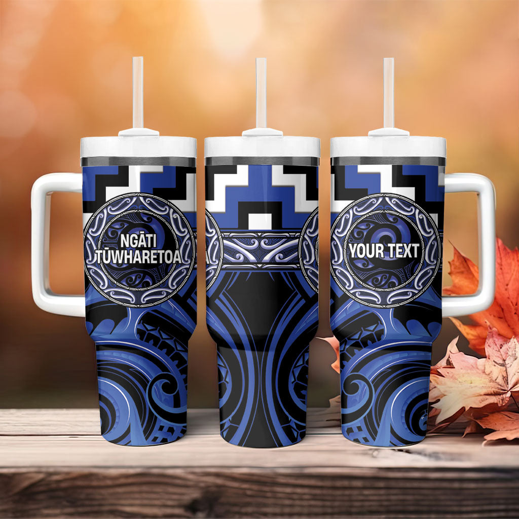 Aotearoa Ngati Tuwharetoa Personalised Tumbler With Handle Maori Iwi Poutama Puhoro Tattoo