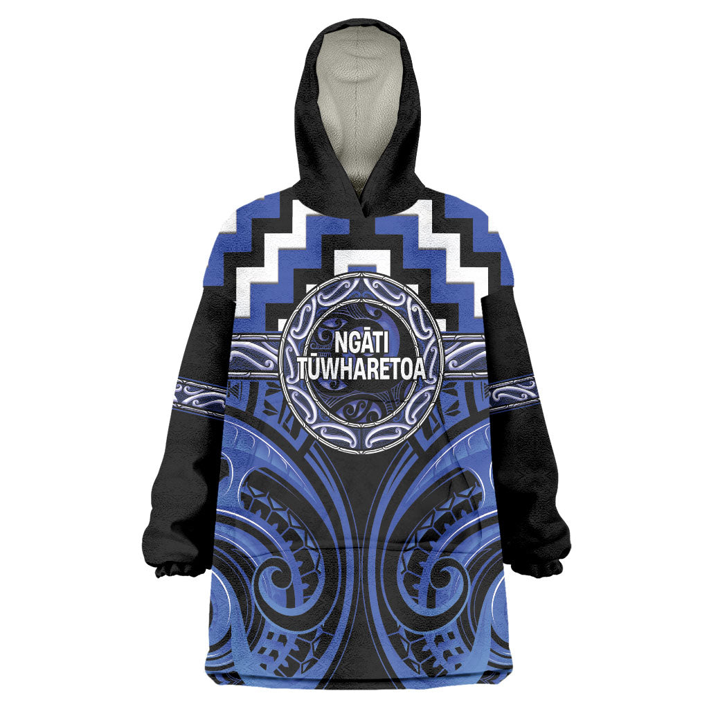 Aotearoa Ngati Tuwharetoa Personalised Wearable Blanket Hoodie Maori Iwi Poutama Puhoro Tattoo
